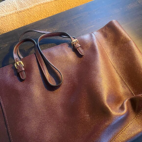 ๐ Coach Turnlock Tote โ Burgundy Crossgrain Leather ๐ - Picture 8 of 8